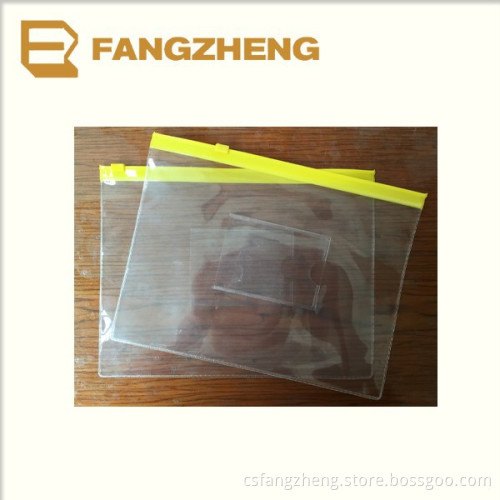 Fashion design super transparent hook button zipper clear PVC gift bag
